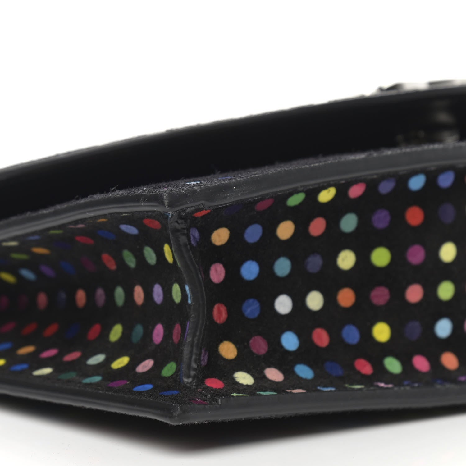 Christian Louboutin Suede Polka Dot Loubi54 Crossbody Clutch Black Multicolor 8 of 9