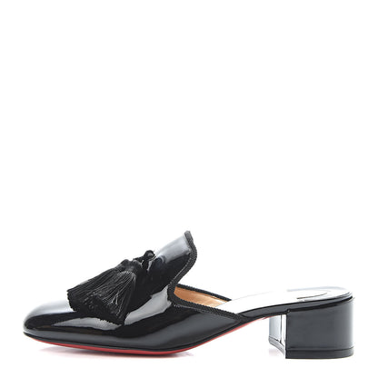 Christian Louboutin Patent Barry 35 Mules 38 Black 1 of 10