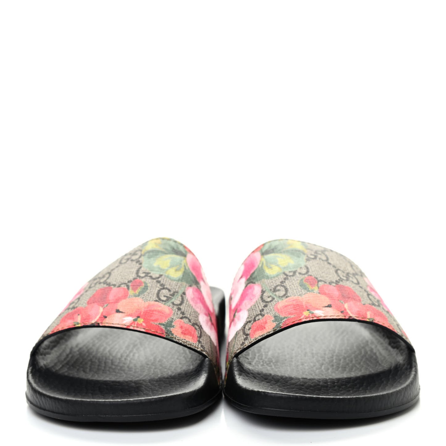 GG Supreme Monogram Blooms Slide Sandals 38 Beige Multicolor