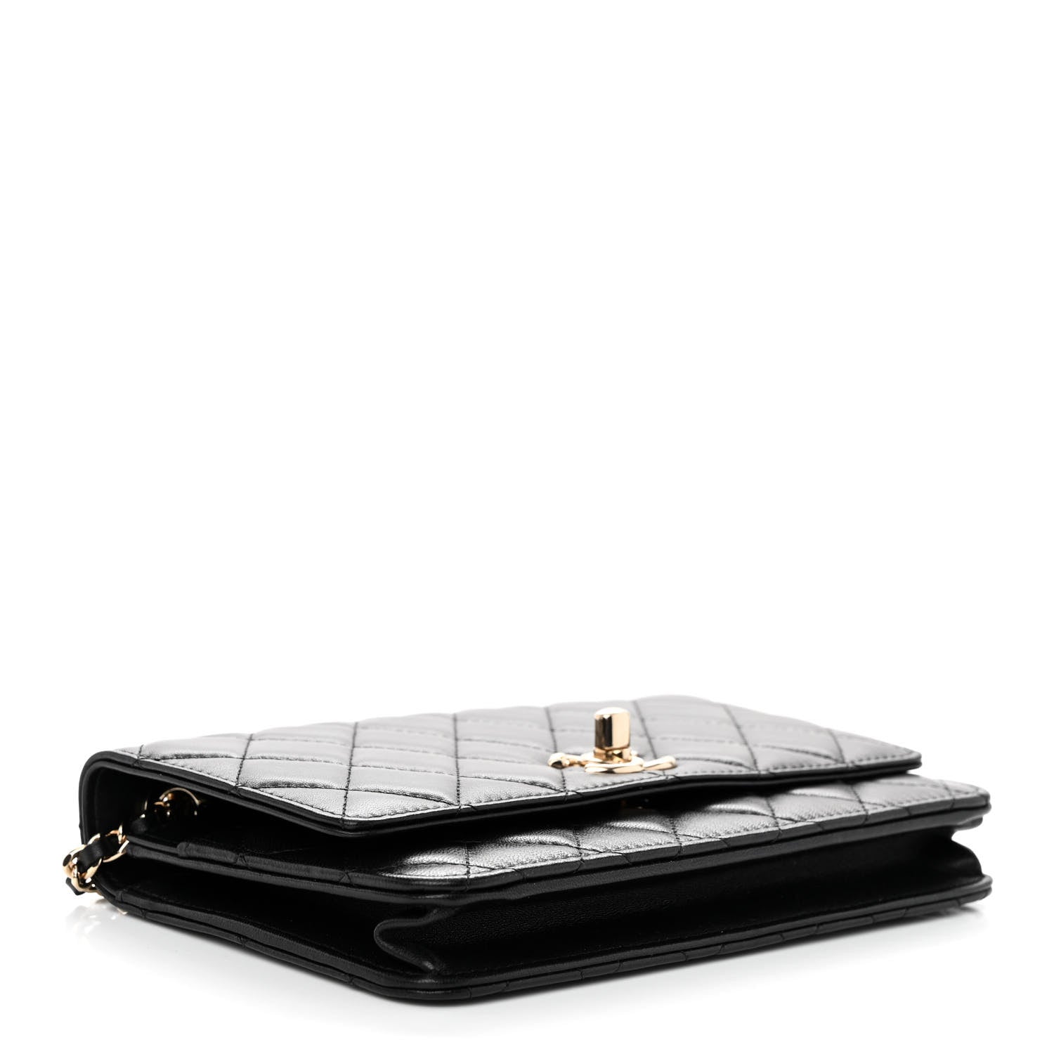 Chanel Lambskin Quilted Trendy CC Wallet On Chain WOC Black 4 of 12