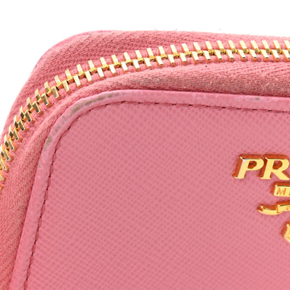 Prada Saffiano Metal Zip Coin Purse Geranio 8 of 9