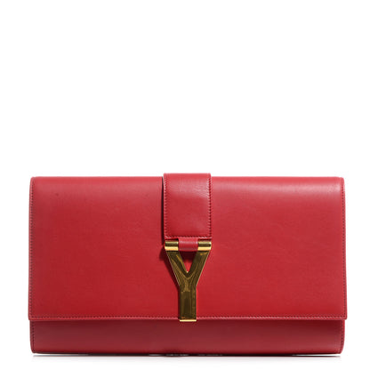 Saint Laurent Calfskin Classic Y Clutch Red 1 of 8