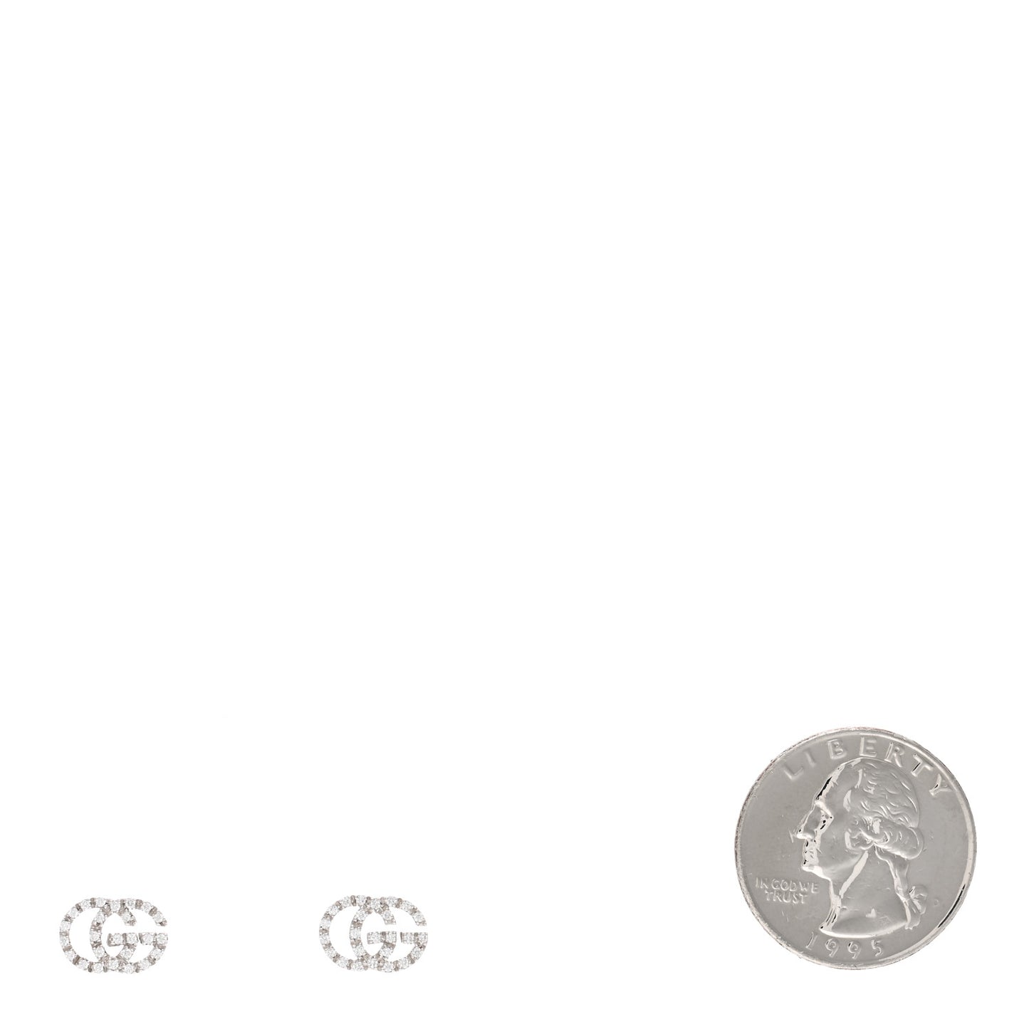 18K White Gold Diamond Mini Running G Earrings