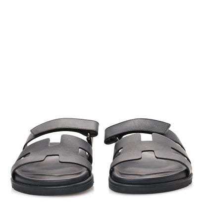 Hermes Calfskin Womens Chypre Sandals 41 Black 2 of 9