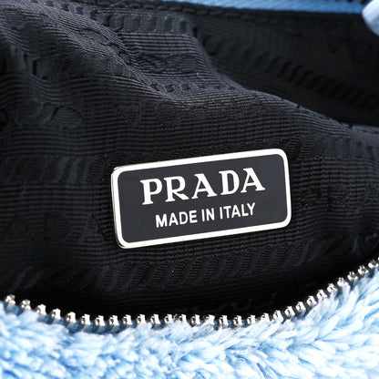 Prada Terry Cloth Mini Re-Edition 2000 Bag Celeste Black 6 of 12