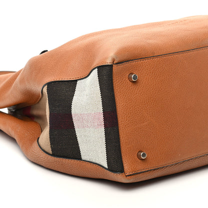 Burberry Brit Calfskin House Check Medium Maidstone Saddle Brown 8 of 9