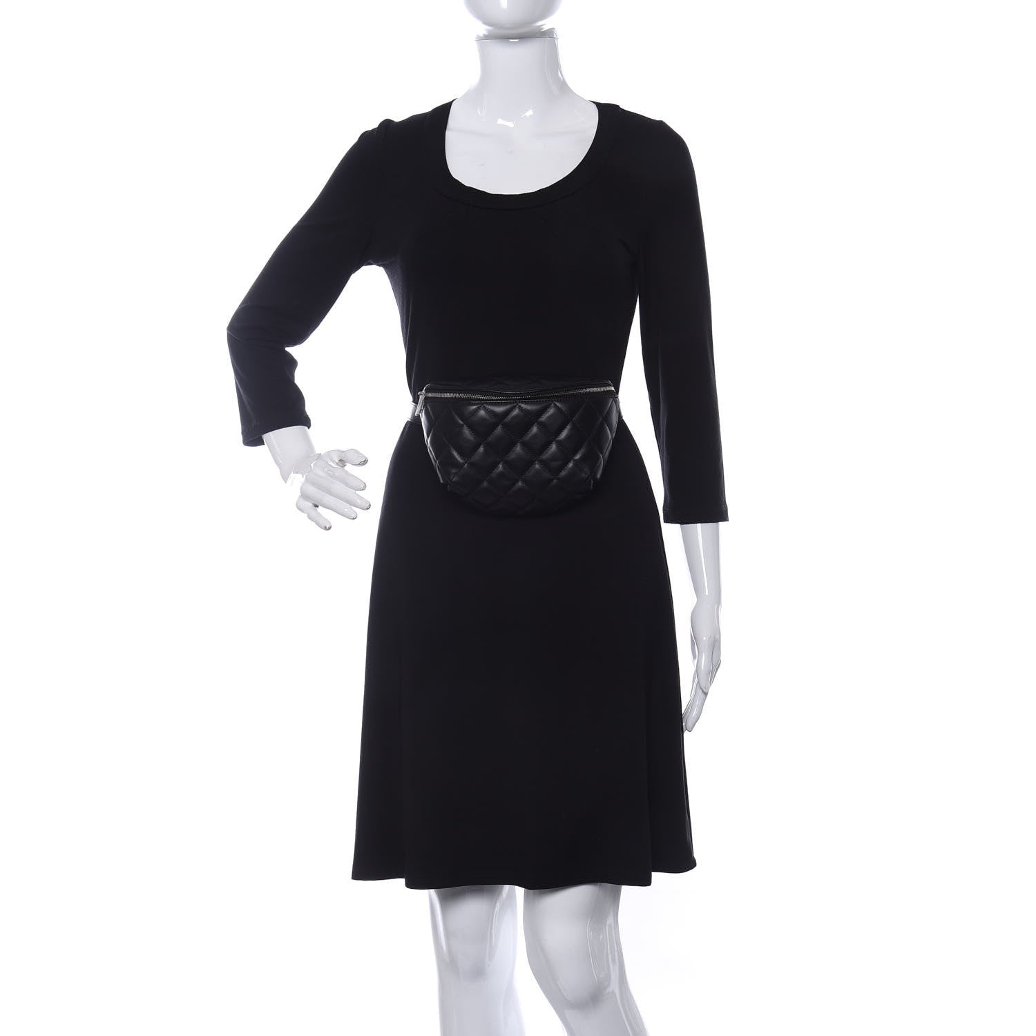 Chanel Lambskin Quilted Waist Belt Bag Black 2 of 11