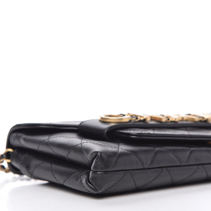 Chanel Calfskin Quilted Enchained Clutch Black 6 of 11
