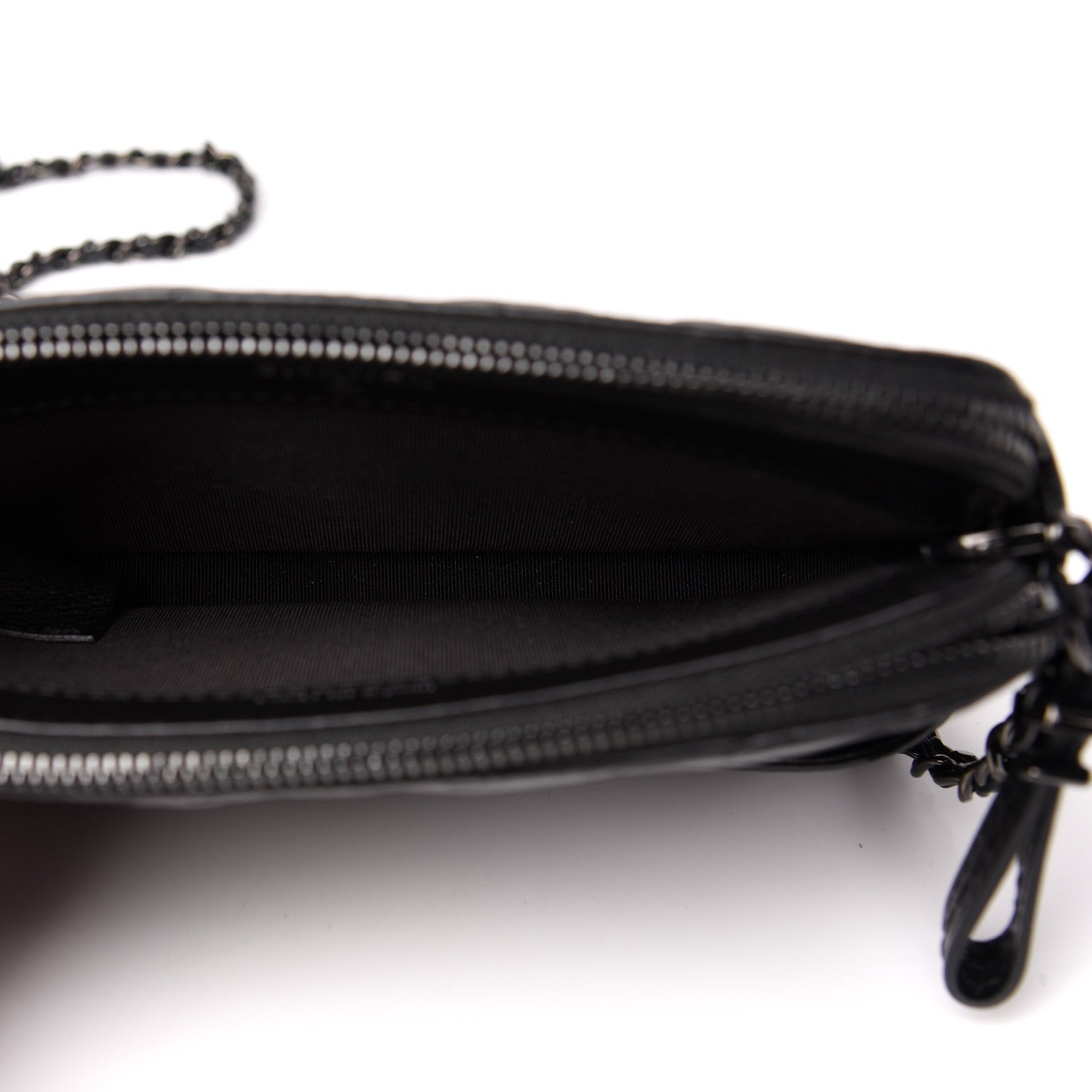 Chanel Aged Calfskin Chevron Quilted Small Gabrielle Clutch With Chain So Black 5 of 12