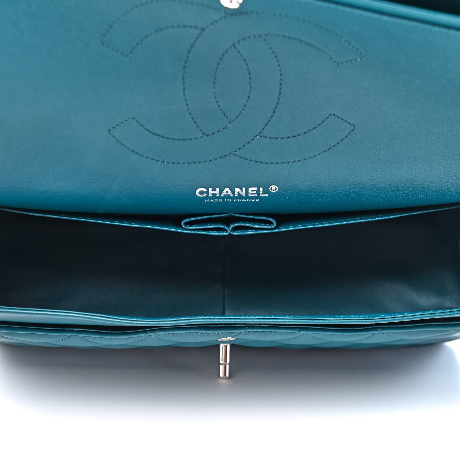 Chanel Lambskin Quilted Jumbo Double Flap Turquoise 5 of 9