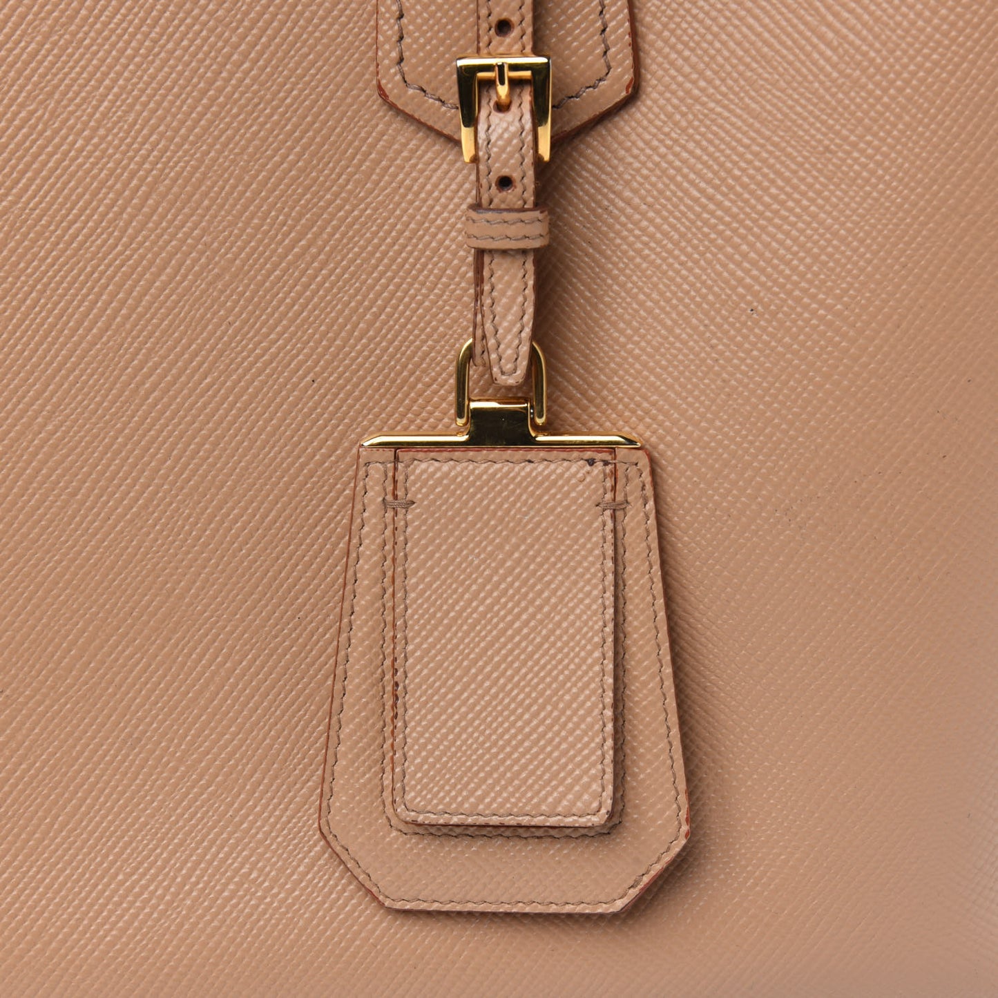 Saffiano Cuir Medium Double Bag Noisette Papaya