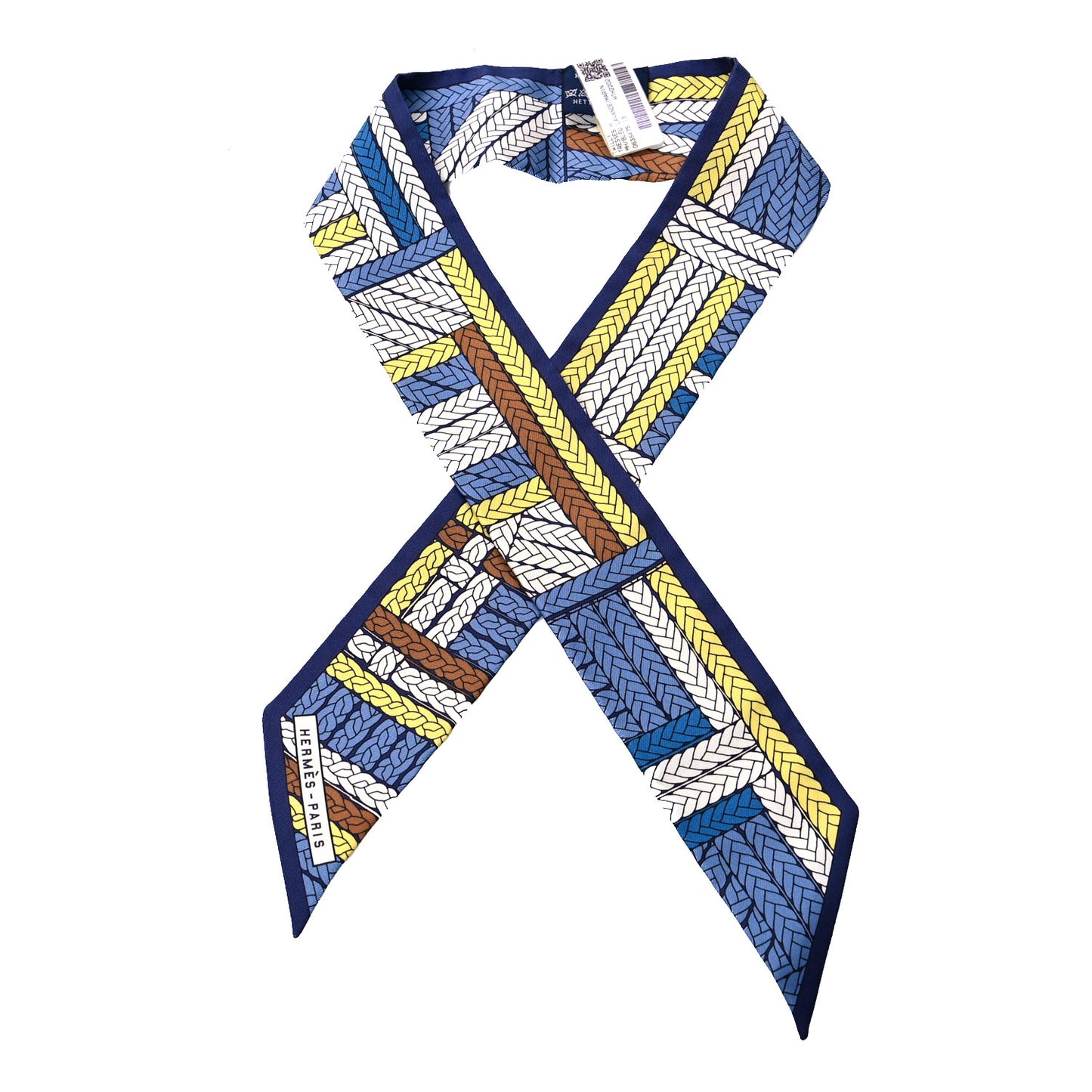 Silk Tresses H Twilly Bleu Lavande Marin Jaune