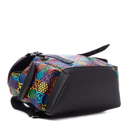 Gucci GG Supreme Monogram Psychedelic Medium Double Buckle Backpack Black Multicolor 2 of 7