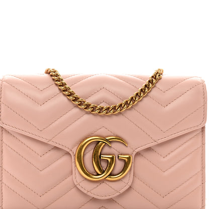 Gucci Calfskin Matelasse GG Marmont Chain Wallet Perfect Pink 8 of 10