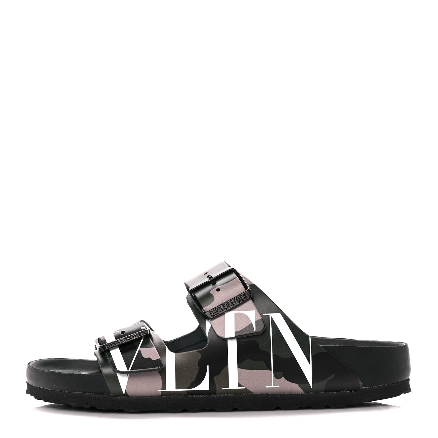 X BIRKENSTOCK Calfskin VLTN Arizona Slide Sandals 39 Army Green Poudre