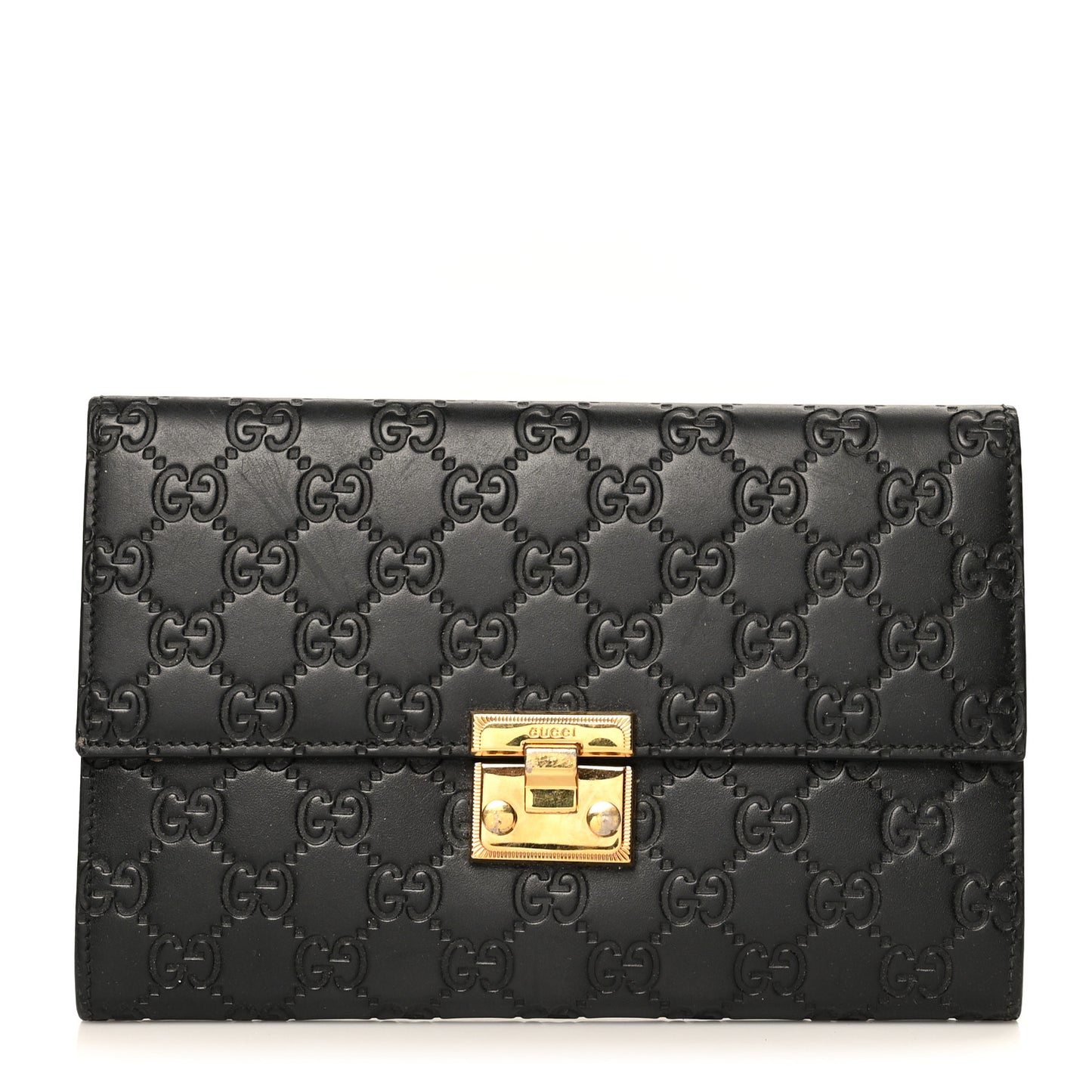 Guccissima Padlock Clutch Black