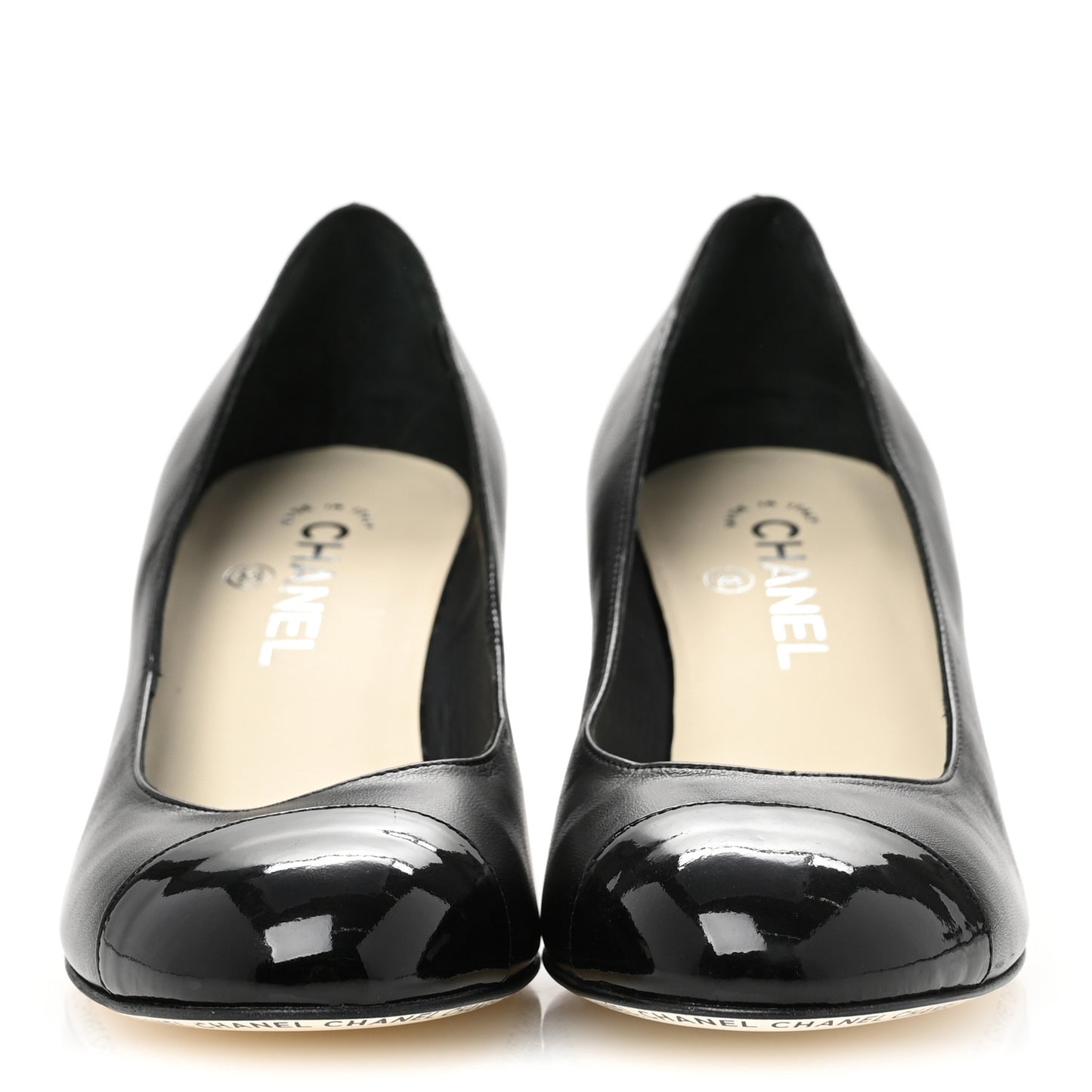 Lambskin Patent Cap Toe Wedges 40 Black
