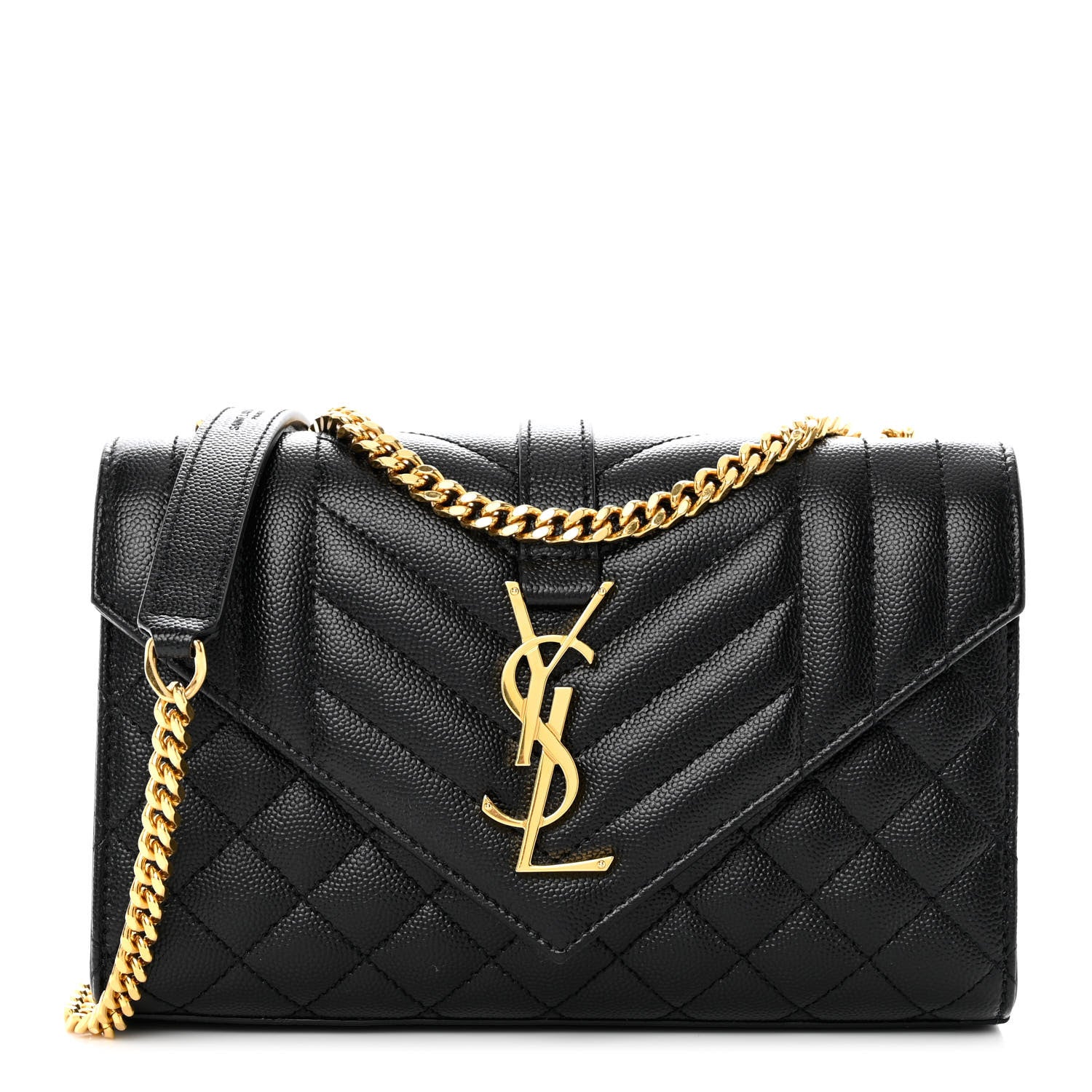 Saint Laurent Grain De Poudre Textured Mixed Matelasse Triquilt Small Monogram Satchel Black 1 of 11