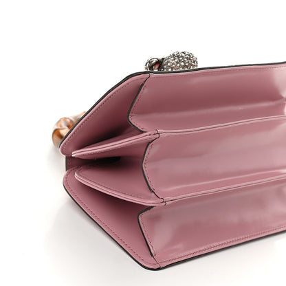 Gucci Calfskin Bamboo Crystal Mini Thiara Top Handle Bag Carmine Rose Gold 8 of 10