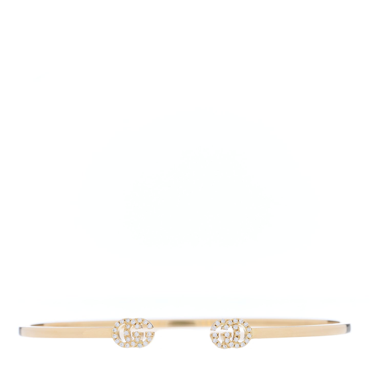 18K Yellow Gold Diamond GG Running Cuff Bracelet