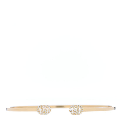 Gucci 18K Yellow Gold Diamond GG Running Cuff Bracelet 1 of 4