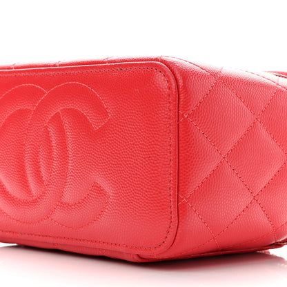 Chanel Caviar Quilted Small Vanity Case With Chain Red 10 of 10