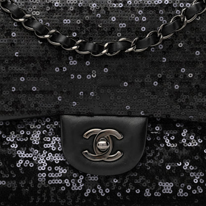 Chanel Sequin Lambskin Medium Moonlight on Water Flap Black 7 of 9