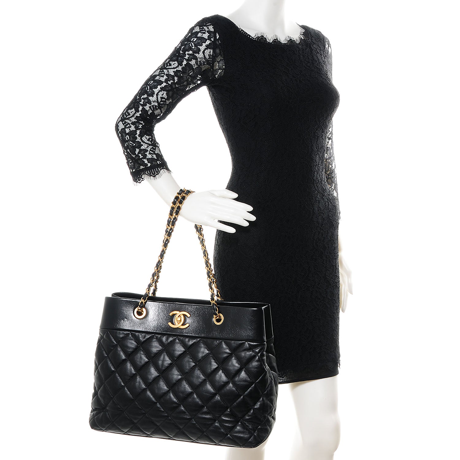 Chanel Calfskin Soft Elegance Large Tote Black 2 of 8