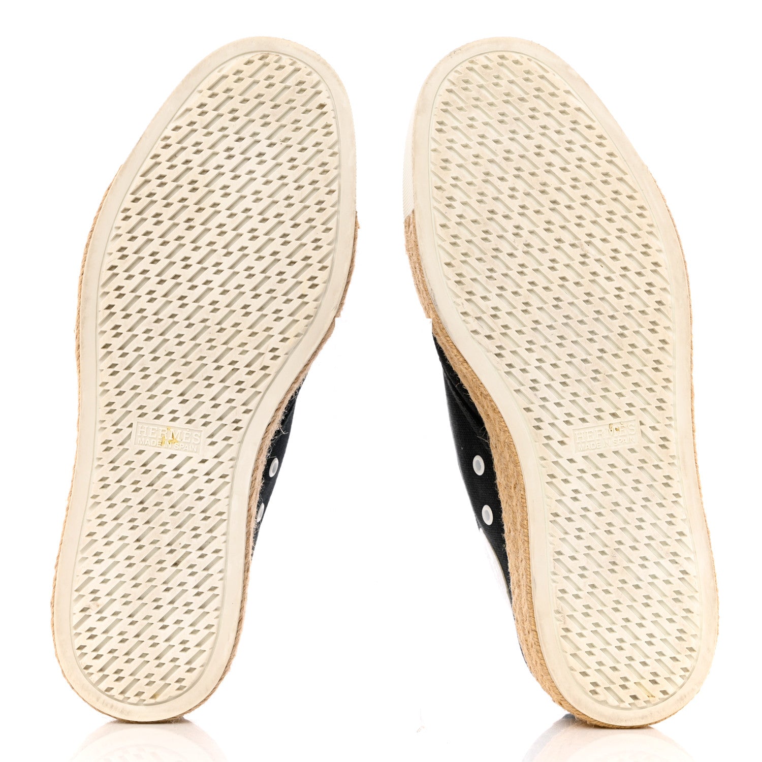 Hermes Cotton Canvas Womens Rosa Espadrille Sneakers 37 Black 5 of 9
