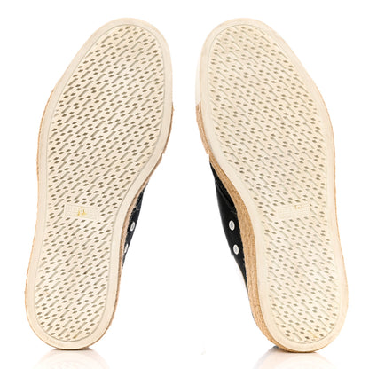 Hermes Cotton Canvas Womens Rosa Espadrille Sneakers 37 Black 5 of 9