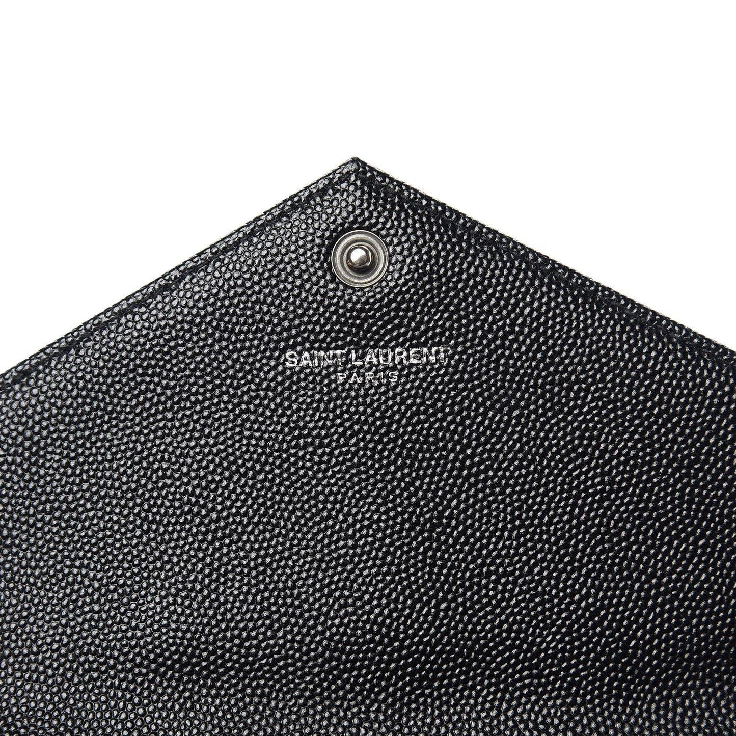 Grain De Poudre Matelasse Chevron Monogram Envelope Chain Wallet Black