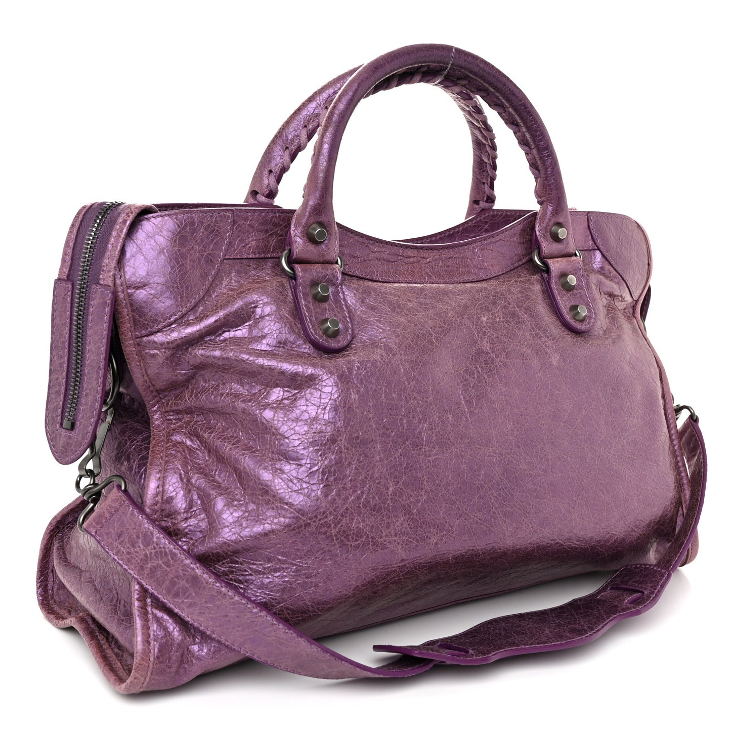 Agneau Classic Hardware City Metallic Purple