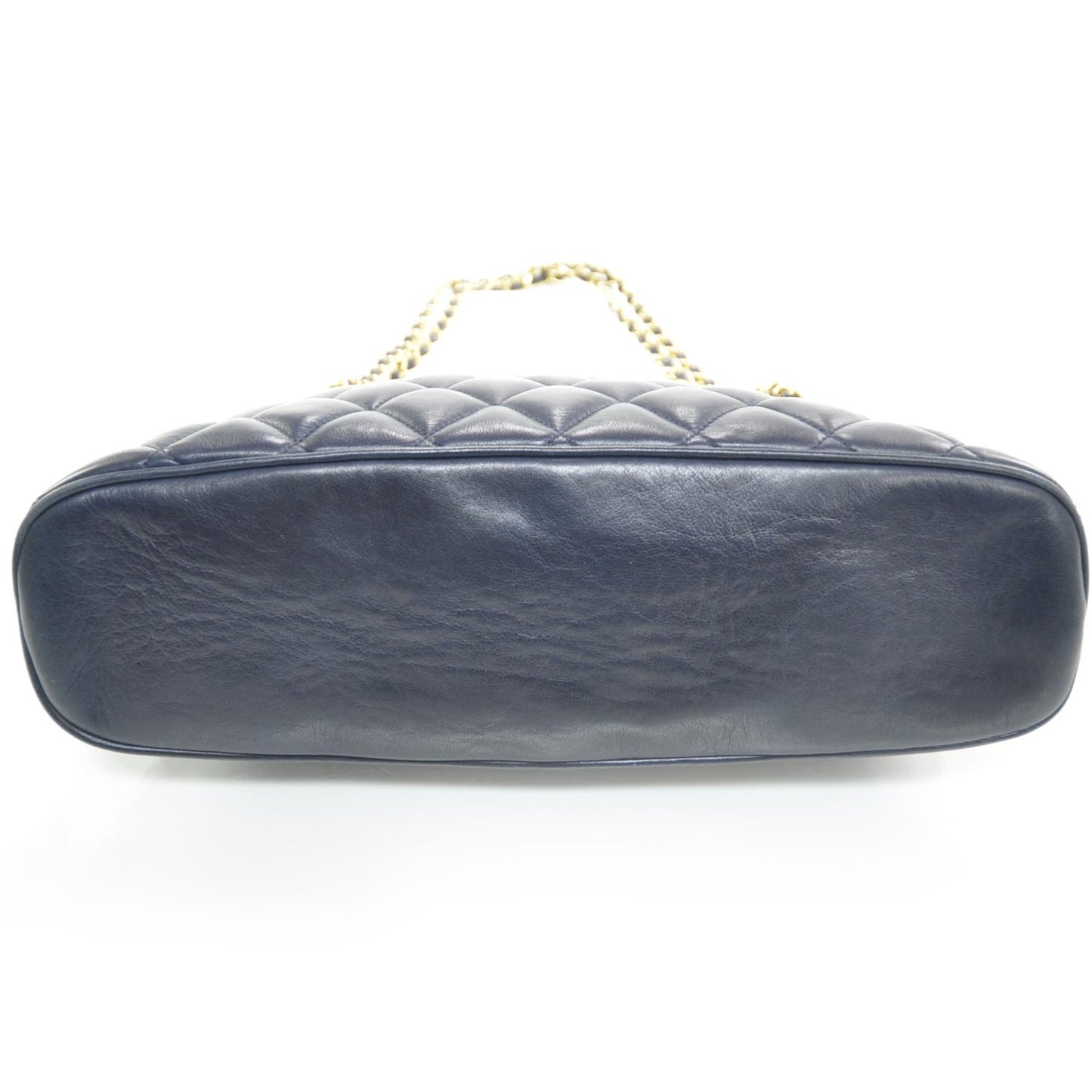 Lambskin Quilted Shoulder Bag Navy GHW