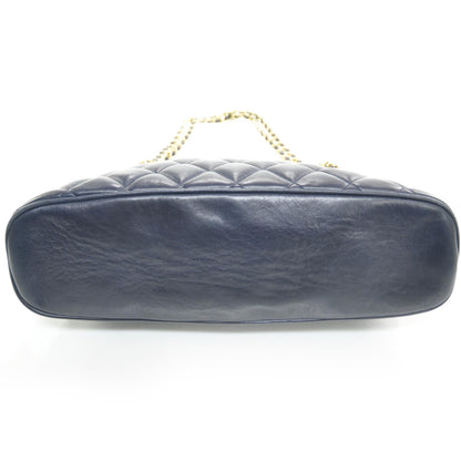 Chanel Lambskin Quilted Shoulder Bag Navy GHW 4 of 10