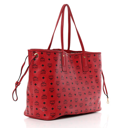 MCM Visetos Large Liz Reversible Shopper Tote Ruby Red 4 of 20