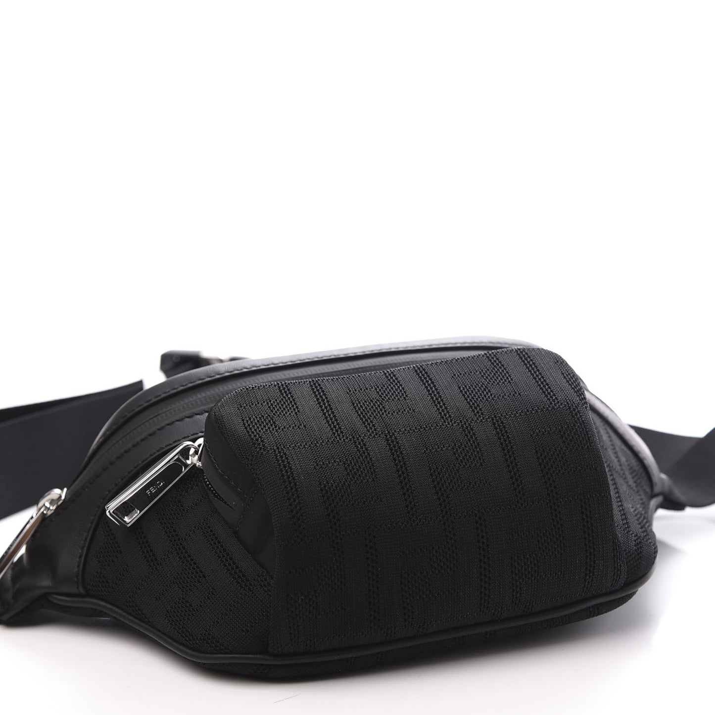 Neoprene Mesh Vitello Grace FF Pocket Belt Bag Black
