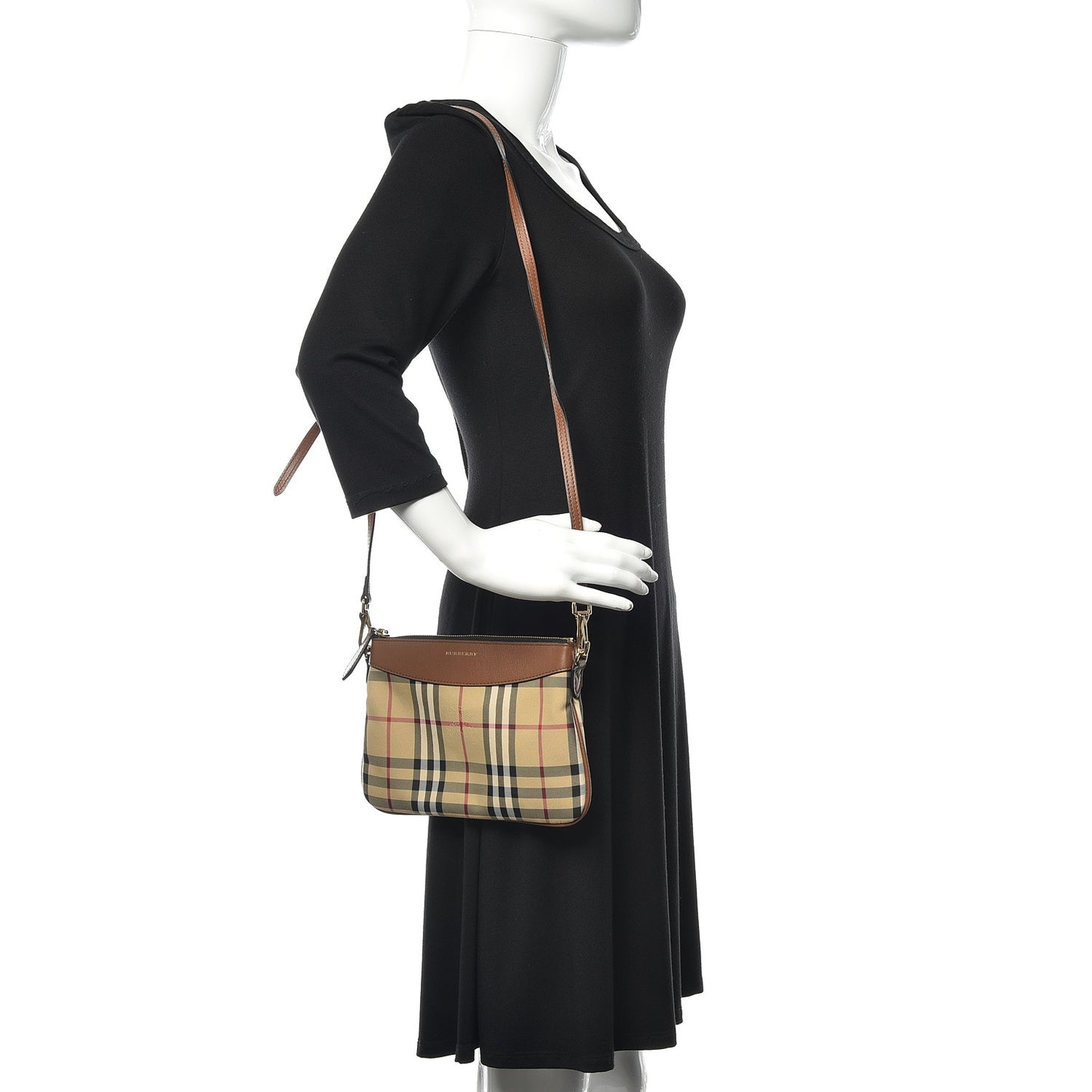 Horseferry Check Peyton Crossbody Clutch Bag Brown