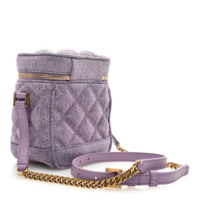 Saint Laurent Denim Quilted 80's Vanity Bag Bleached Lilac 3 of 8