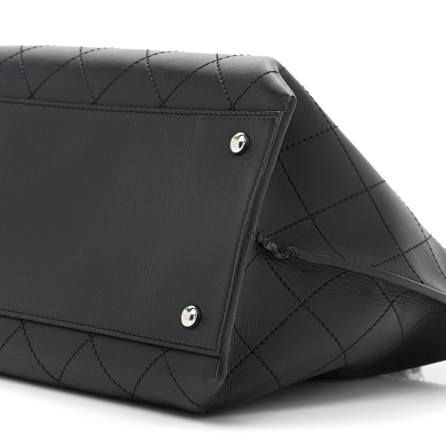 Chanel Calfskin Stitched Shopping Tote Black 8 of 13