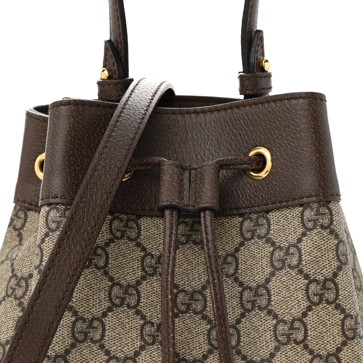 Gucci GG Supreme Monogram Web Small Ophidia Bucket Bag Brown 8 of 14