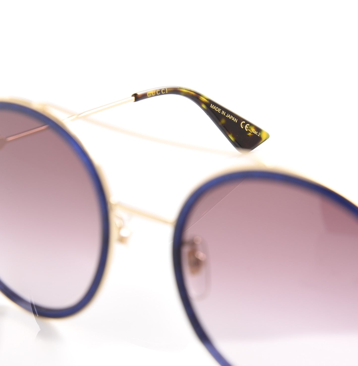 Round Aviator Glitter Sunglasses GG0061S Blue