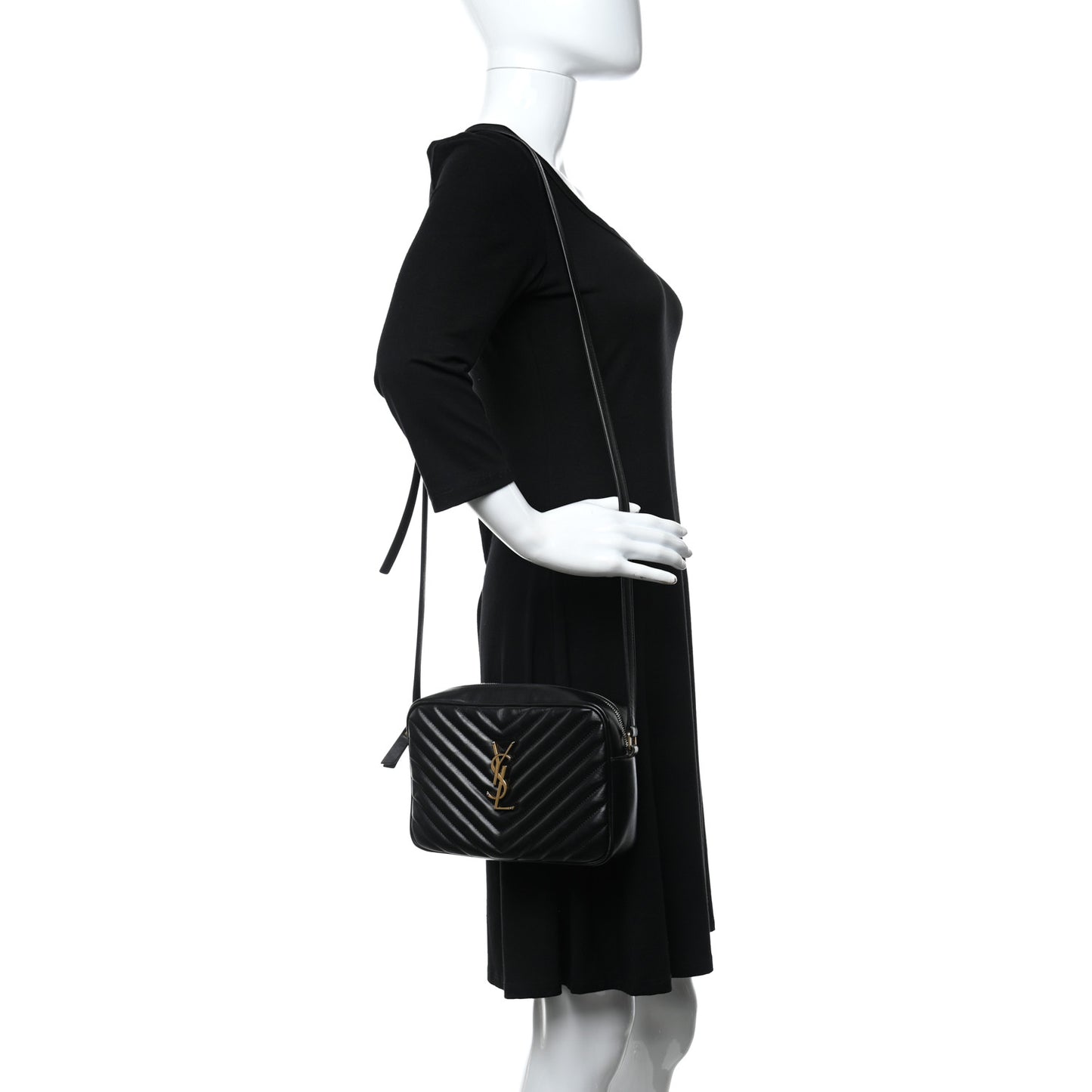 Calfskin Matelasse Monogram Lou Camera Bag Black