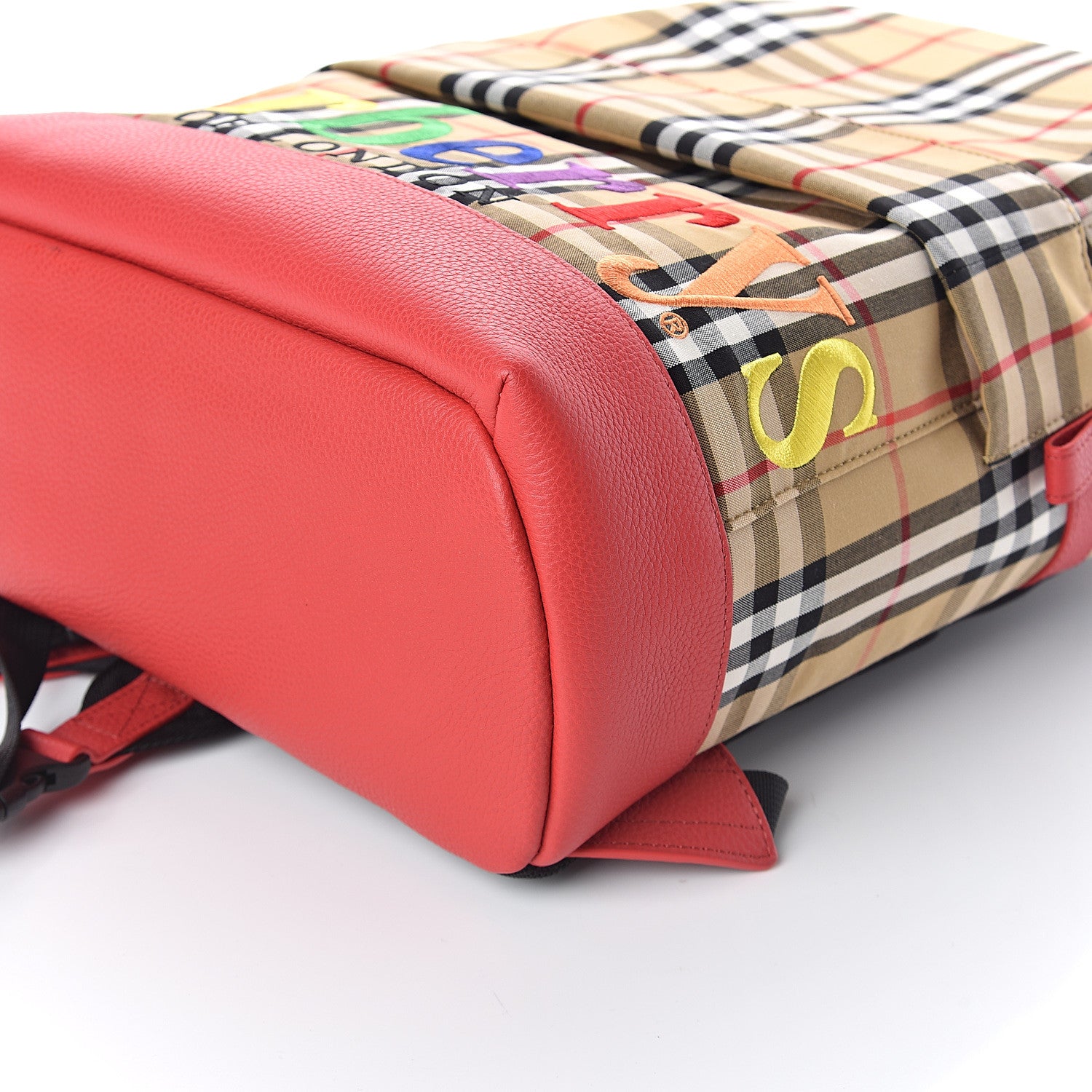 Burberry Vintage Check Embroidered Logo Backpack Antique Yellow 9 of 9