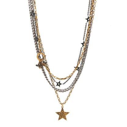 Christian Dior Metal Star J'adior Multi Strand Necklace Aged Gold 1 of 5