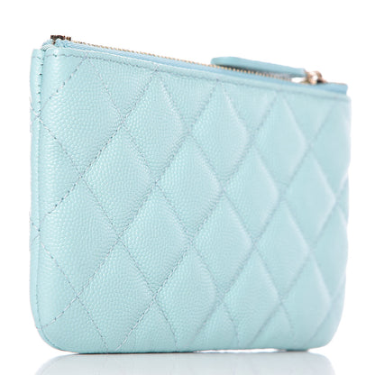 Chanel Caviar Quilted Small Cosmetic Case Light Blue 3 of 9