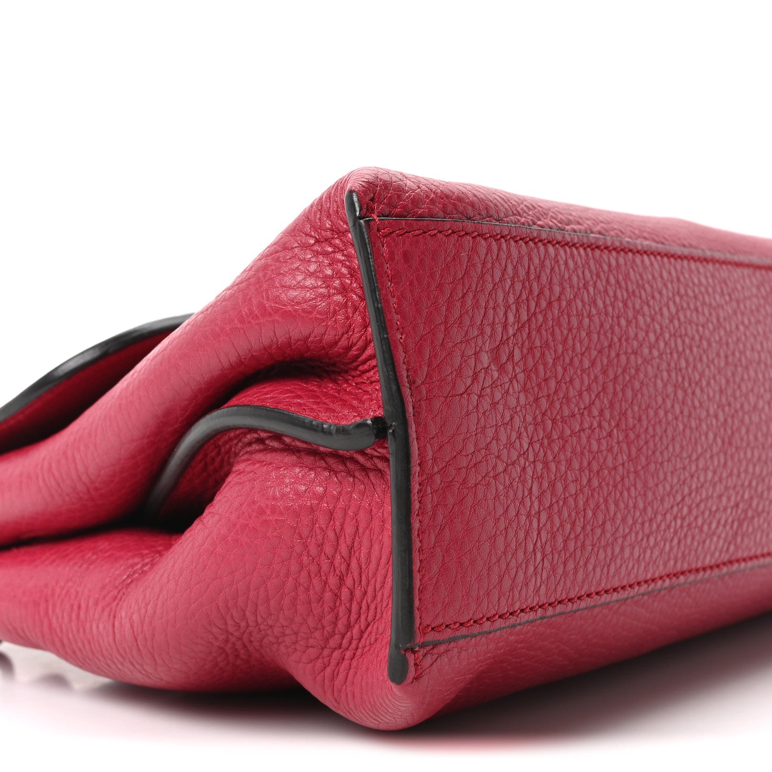 Gucci Cellarius Calfskin Small Bamboo Daily Top Handle Bag  Dark Pink 8 of 9