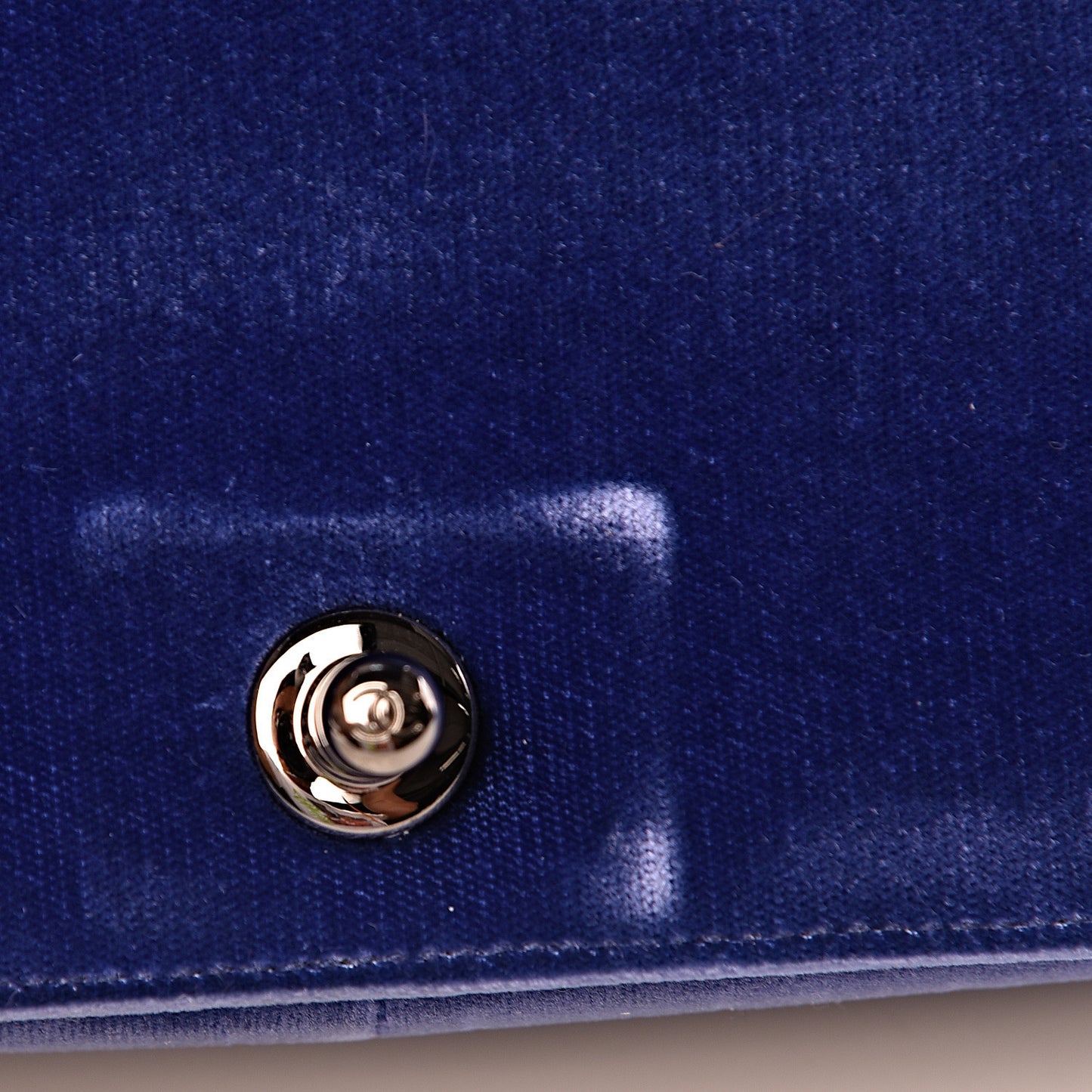 Velvet Quilted Medium Boy Flap Blue