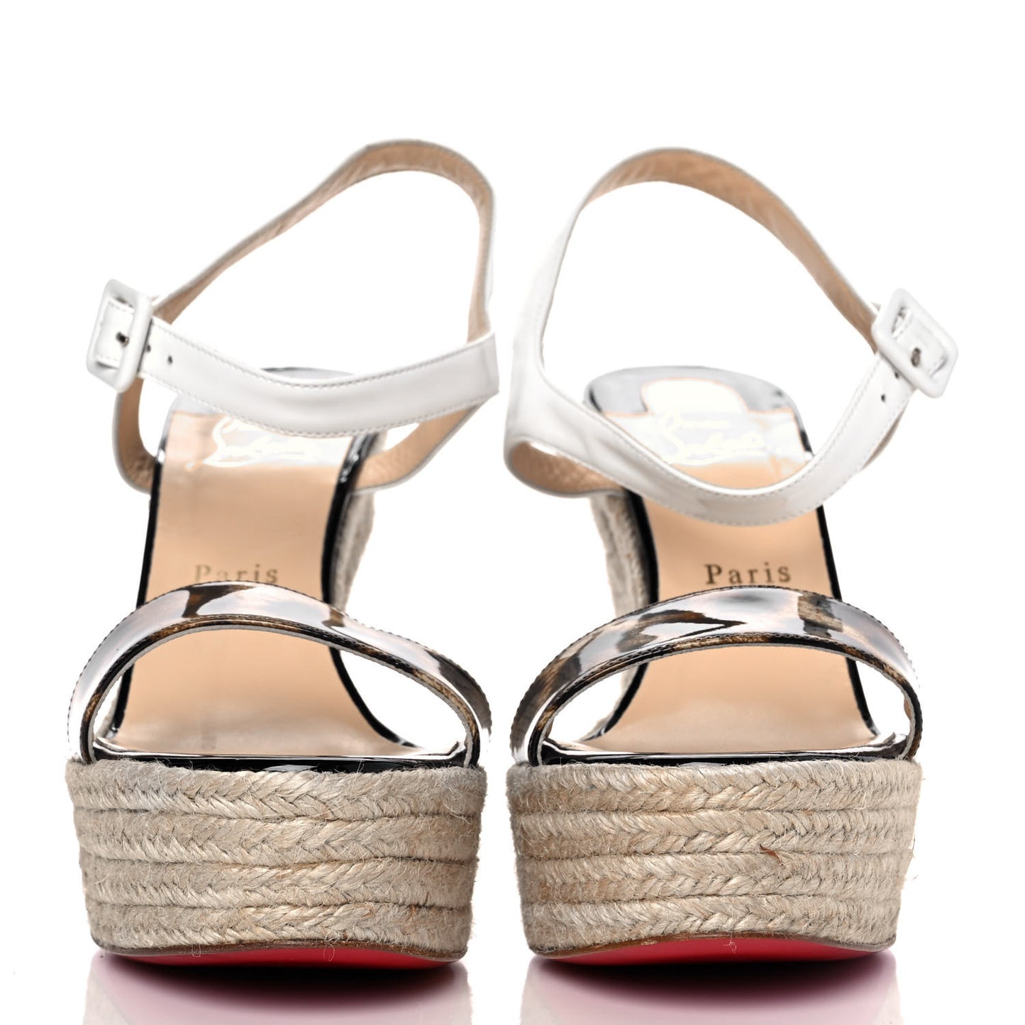 Patent Leopard Print Spachica 120 Wedge Sandals 41 Version Brown