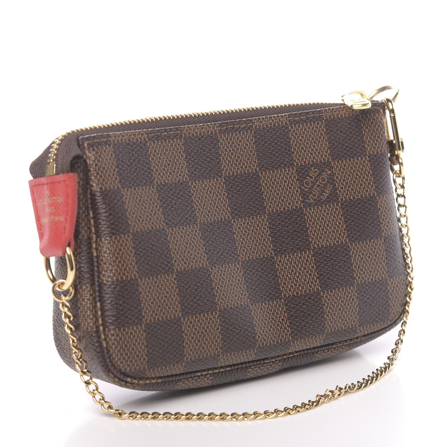 Louis Vuitton Damier Ebene 2019 Christmas Animation Mini Pochette Accessories Red 3 of 8
