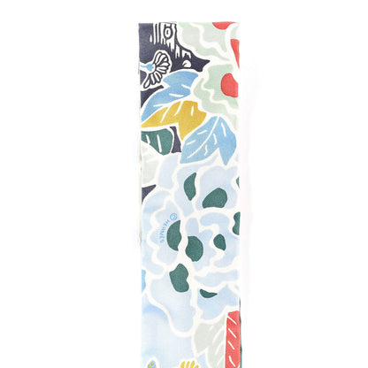 Hermes Silk Bingata Twilly Bleu Ciel Vert Rose 3 of 4